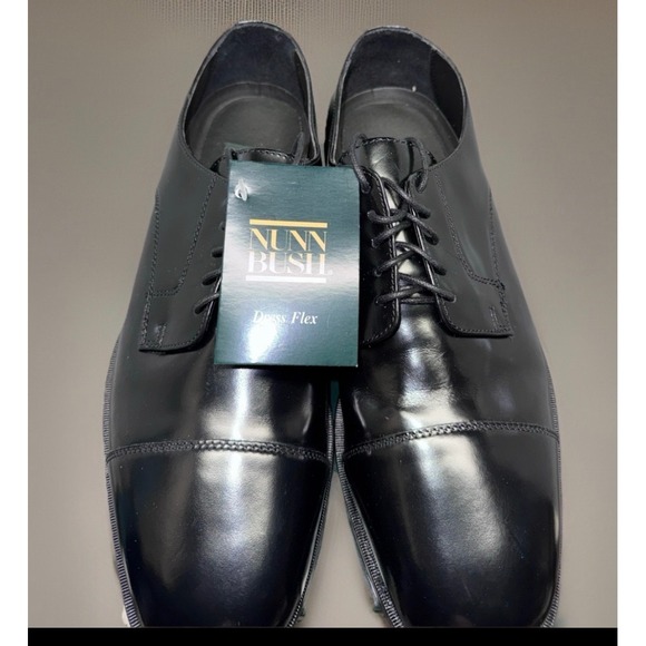 Nunn Bush Maddox Cap Toe Oxford Dress Shoes Black Leather Mens Size 11.5 M - Picture 2 of 7